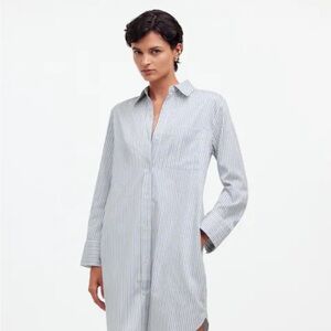 Madewell Y-Neck Relaxed Shirtdress Stripes S